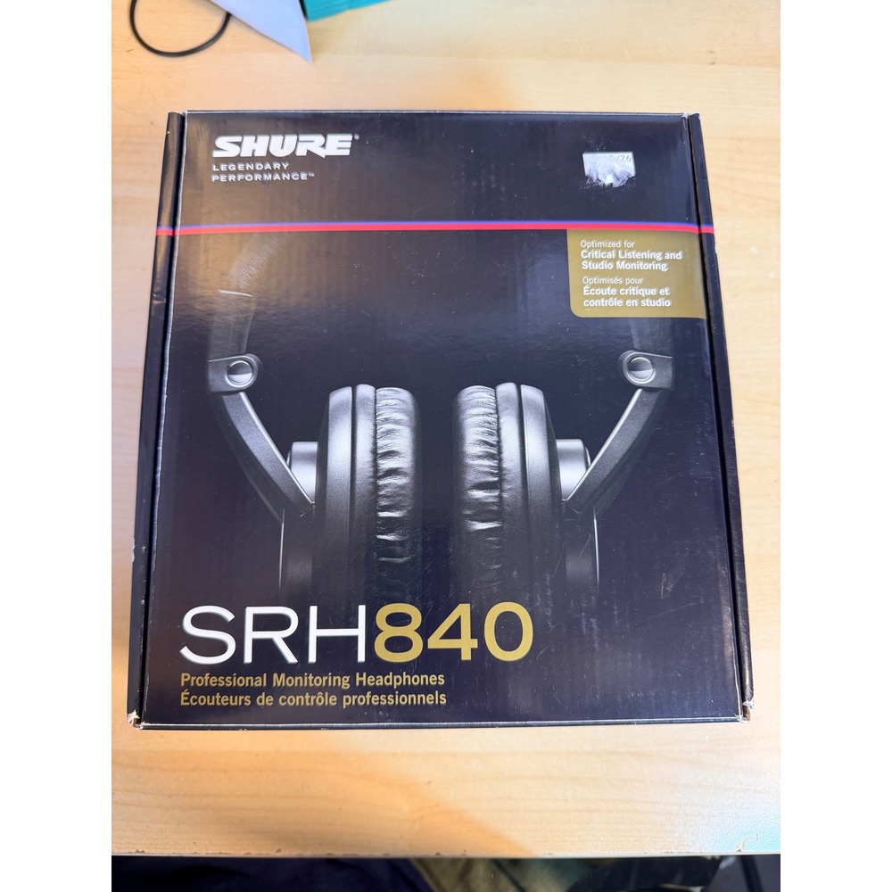 Shure SRH840 Headphones OS Black Good Wired Over-Ear Monitoring Studio Audio